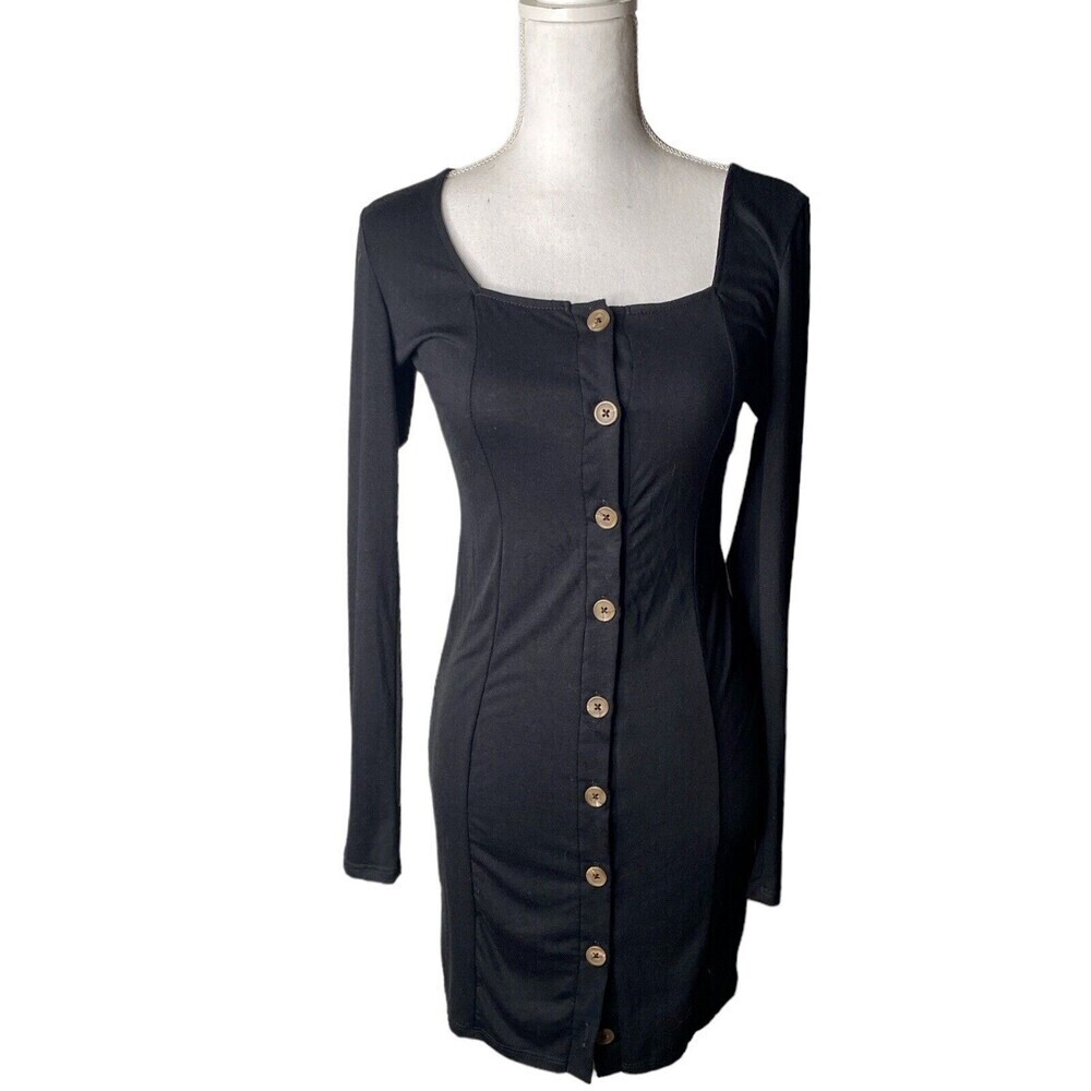 Heart & Hips Affordable Luxury Womens Black Size Small Long Sleeve Mini Dress